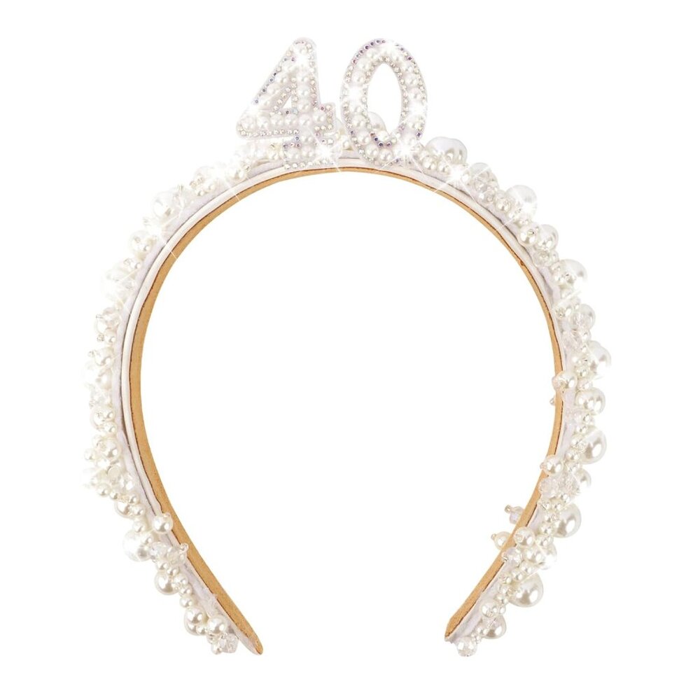 40th Birthday Headband For Women, 40th Birthday Crown For 40th Birthday Outfit D